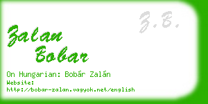 zalan bobar business card